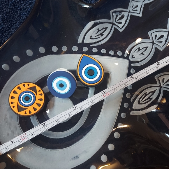 🐊(3) LOT Greek/Turkish Evil Eyes Protection from Spells Croc Charms Jibbitz - Picture 3 of 4